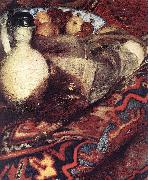 VERMEER VAN DELFT, Jan A Woman Asleep at Table (detail) ert Norge oil painting reproduction